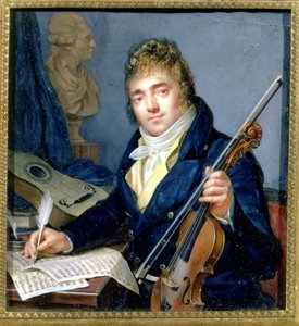 Portret van een Componist, met zijn Viool en Partituur